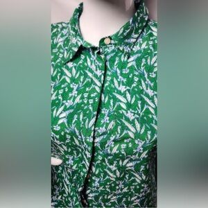 J.Crew Kelly Green Floral Shirt - Medium